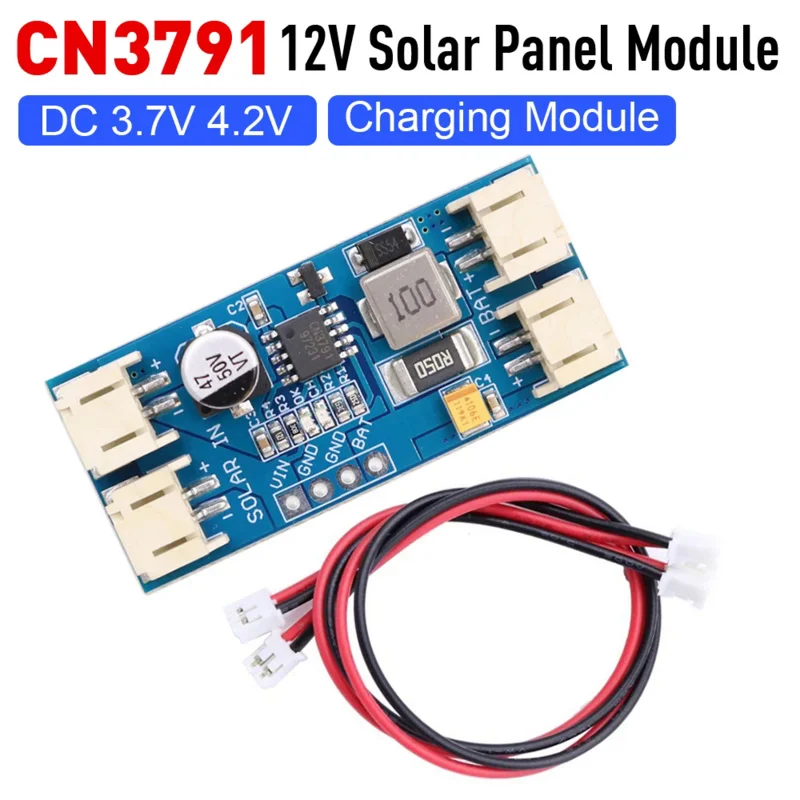 

CN3791 12V Solar Panel Module 3.7V 4.2V MPPT Battery Charger Module 2pin PH2.0/JST 300KHz Replacement for Lithium Battery