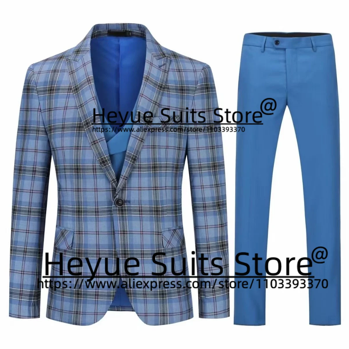 Tailor Made Plaid ltaly Style Wedding Suits For Men Slim Peak Lapel Groom Tuxedos 3 Pcs Sets Business Male Blazer Costume Homme