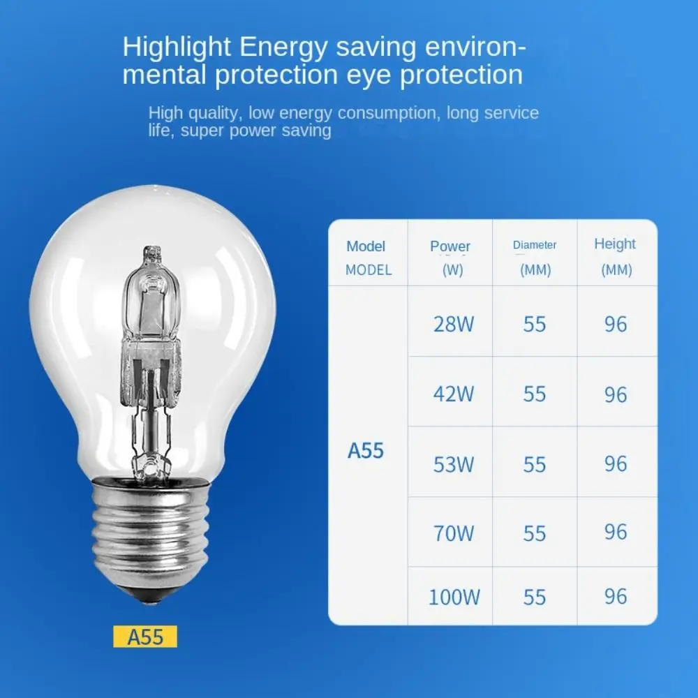 High Quality Halogen Bulbs Replace E27 A55 Spotlight Bulbs Downlight Spot 28W-100W Candles Pointed Bulbs Light Lamps