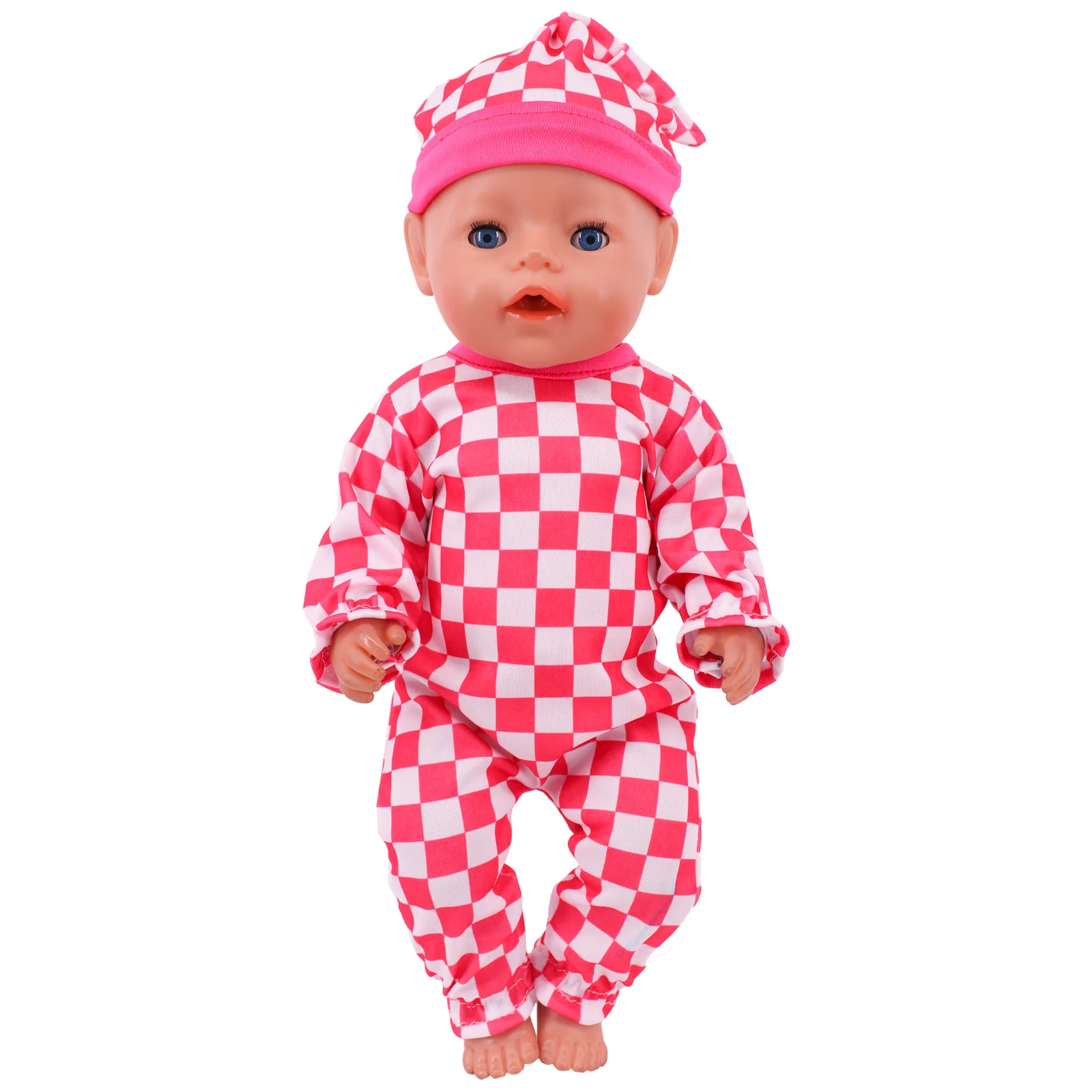 Doll Clothes 2Pcs/Set Clothes+Hat Daily Cute Outfit Pajamas For 43CM Baby Doll&18Inch American Doll Accessories,Girl DIY Toys