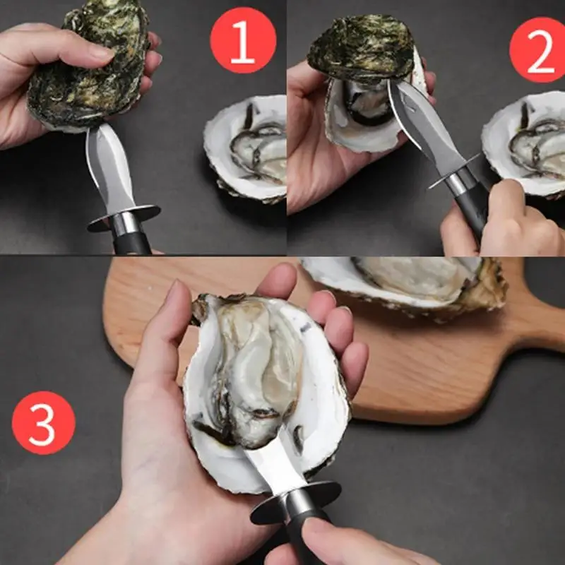 Stainless Steel Raw Shell Knife Shellfish Opener Tool Oyster Knife Sharp-edged Shucker Shell Seafood Opener Tool