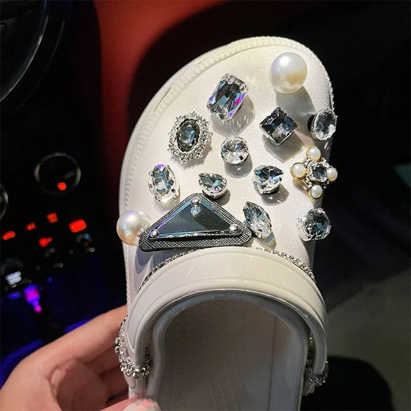 Shiny Rhinestones Croc Charms Designer Diy Luxurious Pearl Flowers Shoes  Decaration Jibb For Croc Clogs Kids Girls Women Gifts - Shoe Decorations -  AliExpress