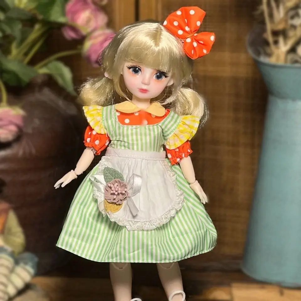 1 Set 1/6 SD 30cm Bjd Doll with Clothes Attractive Eyes with Wig