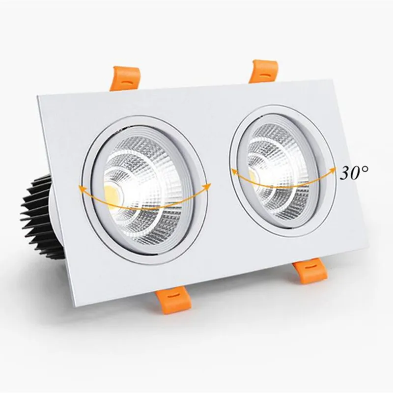 사각형 디밍 가능 매립형 LED 다운라이트 7W 9W 12W 14W 18W24W COB 천장 스포트라이트 AC85-265V 실내 조명