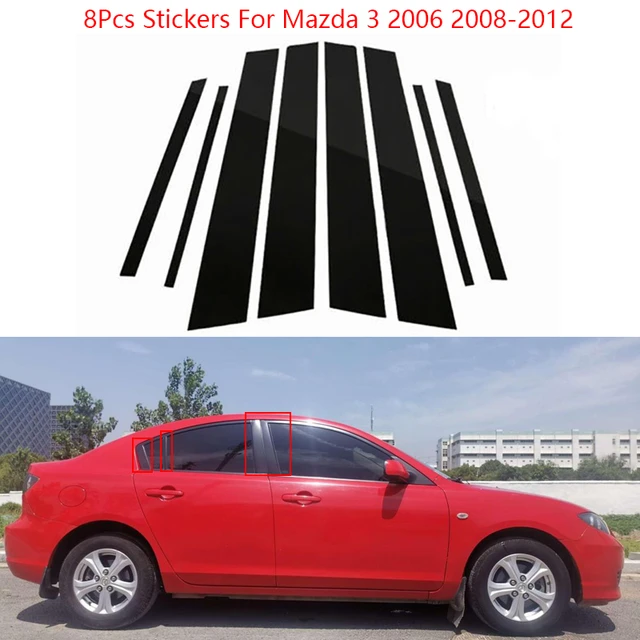 8Pcs Black Car Stickers Door PC Plastic Frame Window Trim Strips For Mazda  3 2012 Edge Auto Accessories - AliExpress