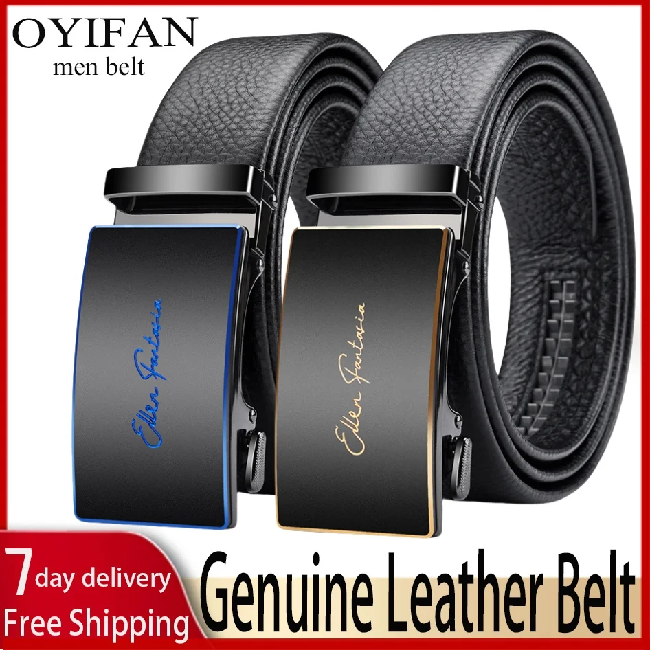 Men's Leather Belt Automatic Buckle 110cm-130cm