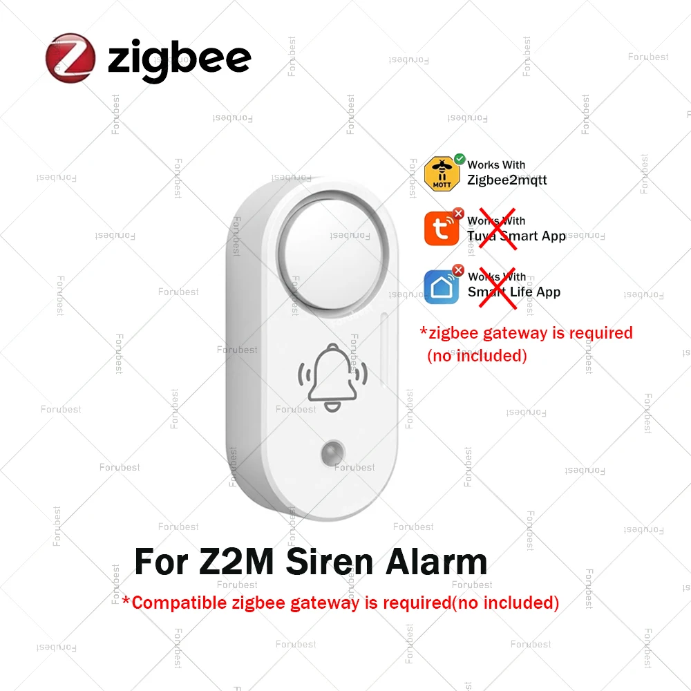 Zigbee 3.0 Smart Home Security Siren with Optional Vibration Shock Detection - 110dB Alarm Sound