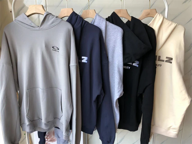 

23SS High Street Embroidery GRAILZ Logo Hoodie Men Women Heavy Fabric Unisex Casual Oversize Pullovers Hooded Goth