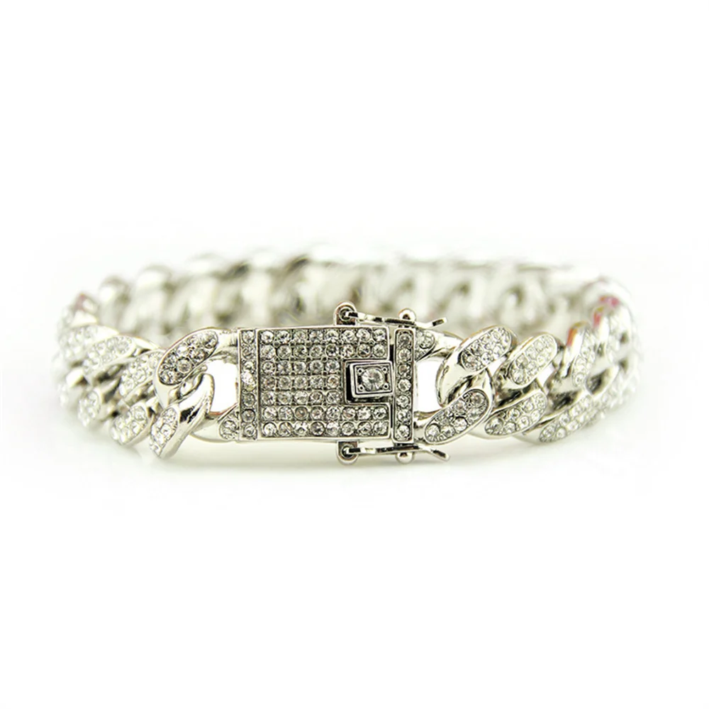 Boutique Golden Silvery Zircon Bracelet Multiple Size For Women&Men Charm Jewelry Fashion Wrist Decoration Exquisite Gift 2024