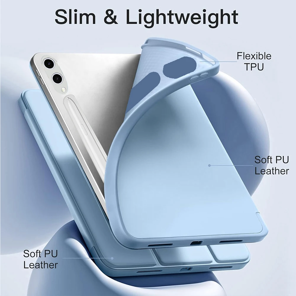 Premium Trifold Stand Flip Case with Soft TPU Back & Auto Wake/Sleep Feature