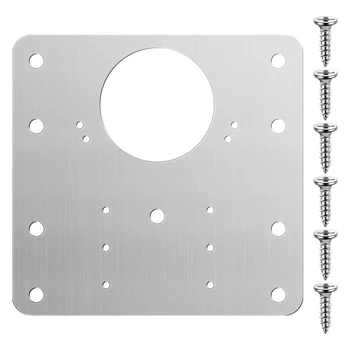 สแตนเลสบานพับสี่เหลี่ยมแผ่นซ่อมแผ่นยึดพร้อมสกรูยึดสําหรับตู้เสื้อผ้าตู้ครัวตู้หนังสือ 2