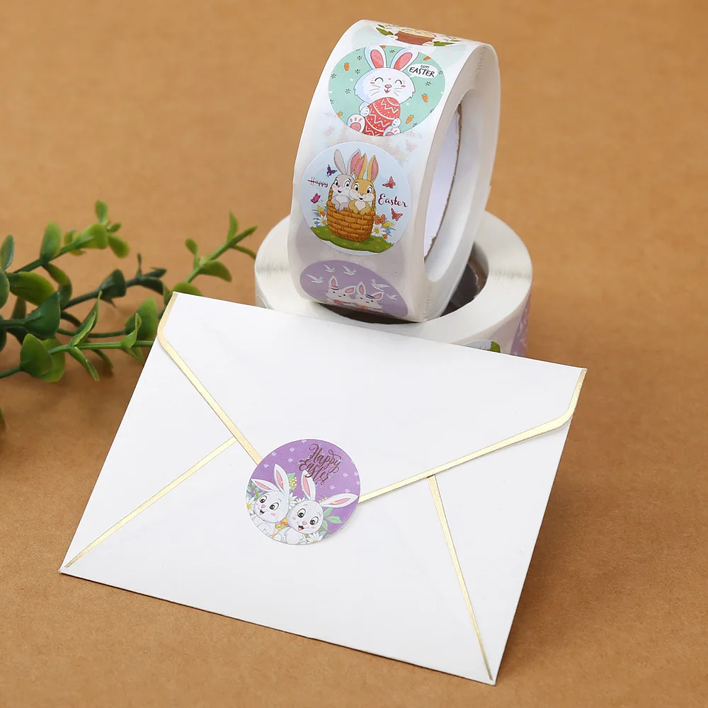 Easter Sticker 100-500 Pcs 2.5cm Kids Happy Easter Bunny Egg Cartoon