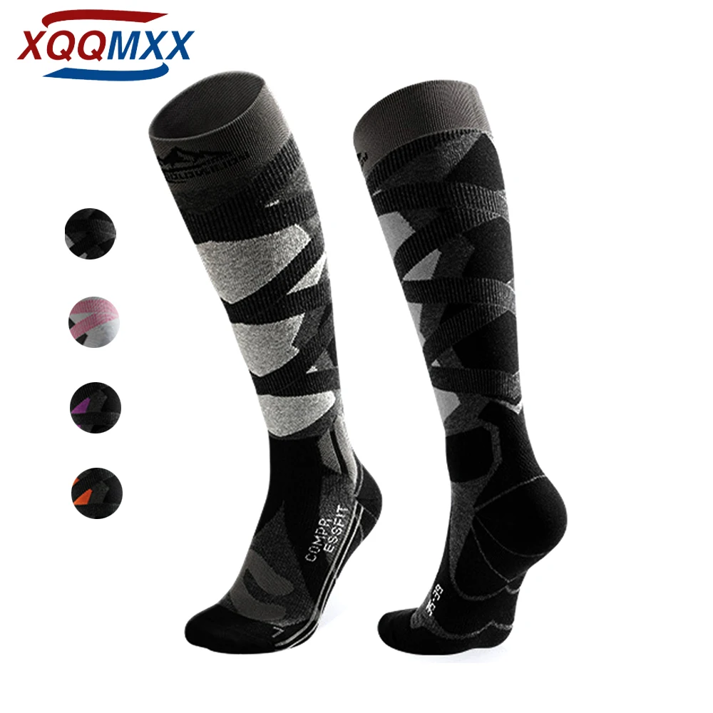 

XQQMXX 1Pair Ski Socks, Cold Weather Socks for Snowboarding, Snow, Winter, Thermal Knee-high Warm Socks, Hunting