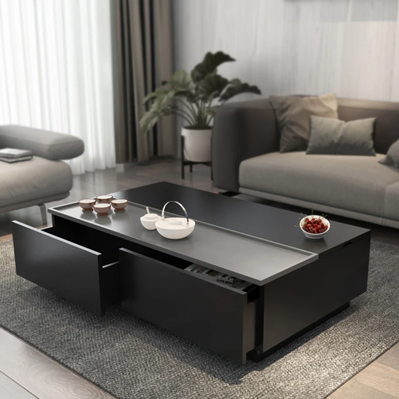 

Minimalist Modern Design Biack Oak Coffee Table Adjustable Smart Storage Rectangle Coffee Table Meubles De Salon Home Furniture