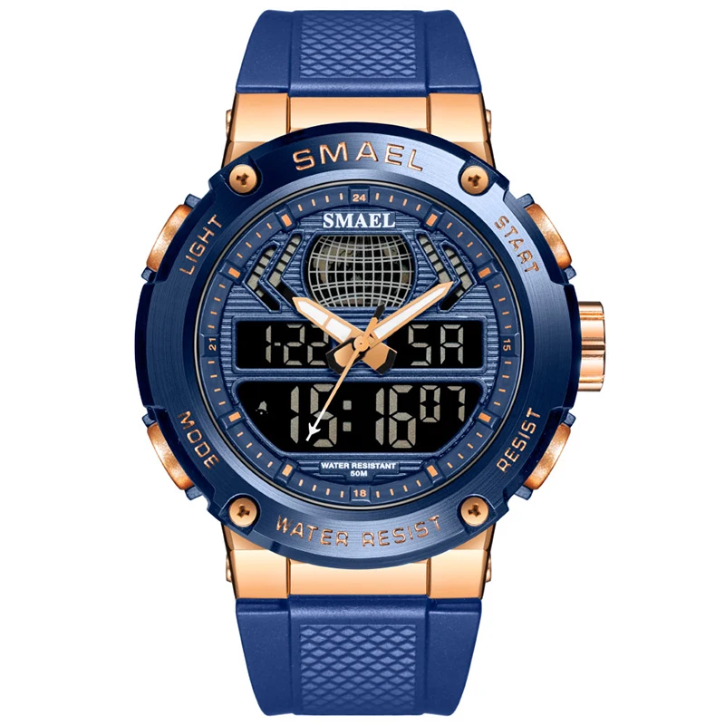 Top Brand Men Military Watches 50M Waterproof Dual Display Quartz Watch Chronograph Sports  Relogio Masculino