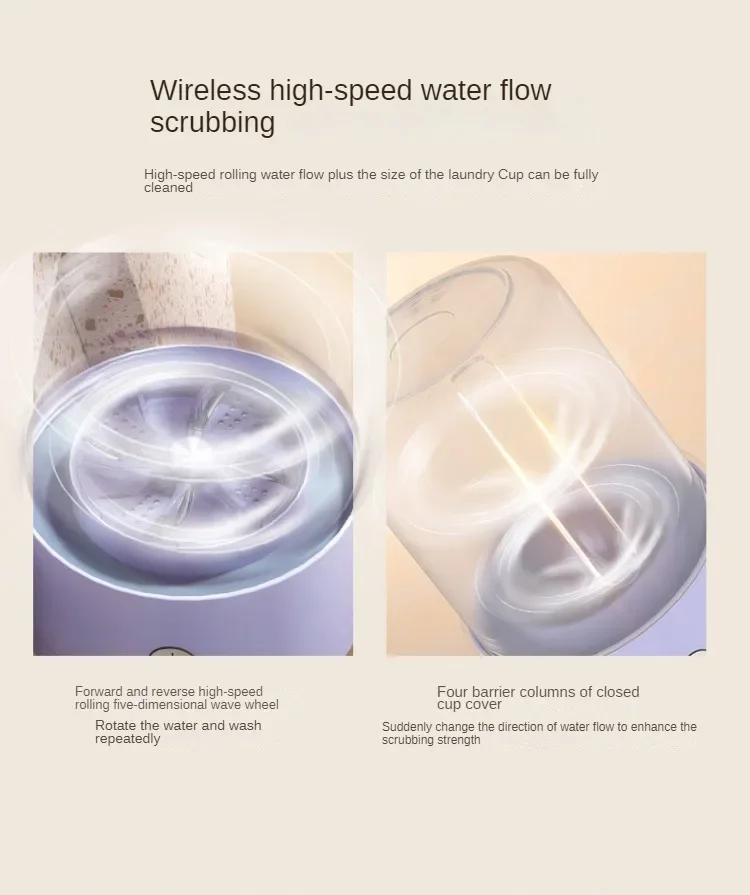 Wireless Charging Portable Washing Machine Mini Electric Makeup Brush Cleaner