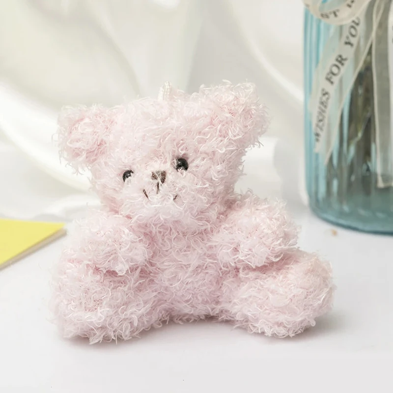 10cm Cute Animal Long Plush Doll With Chain Kawaii Bear Toy Small Pendant Doll Bag Key Fun Pendant For Children And Girls Toy