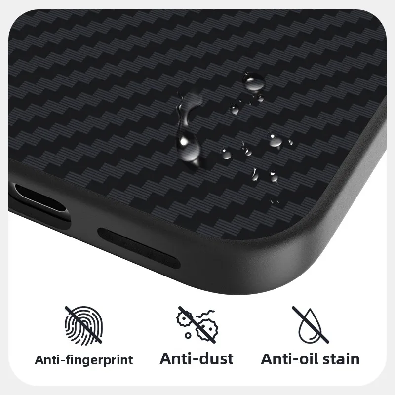 Carbon Fiber Abstract Geometric MagSafe Case with Camera Alloy Armor Protection