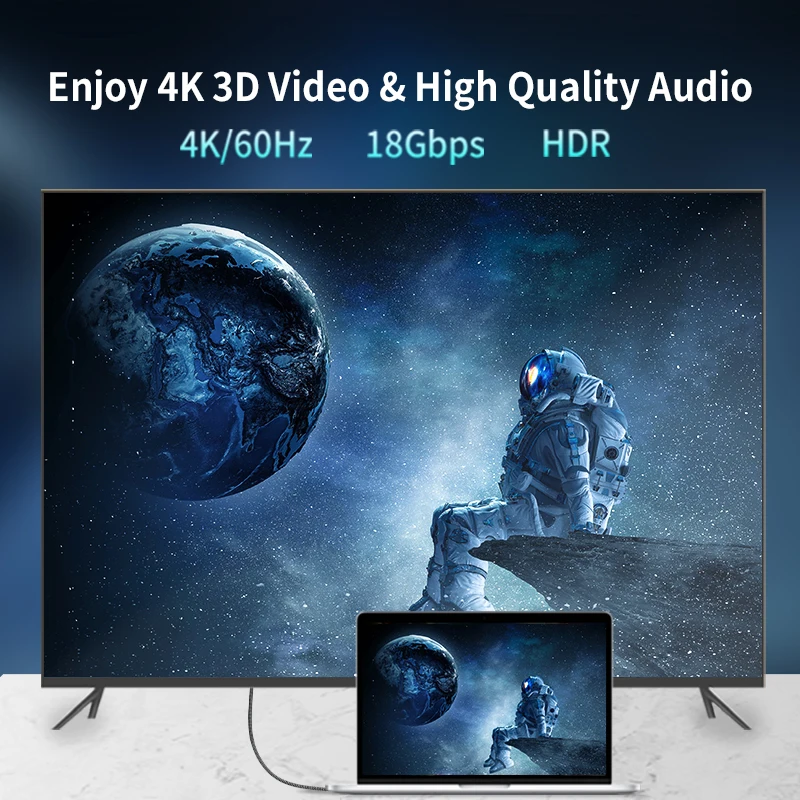 Ultra HD 4K High-Speed HDMI Cable with HDR and 3D Support – Braided Design