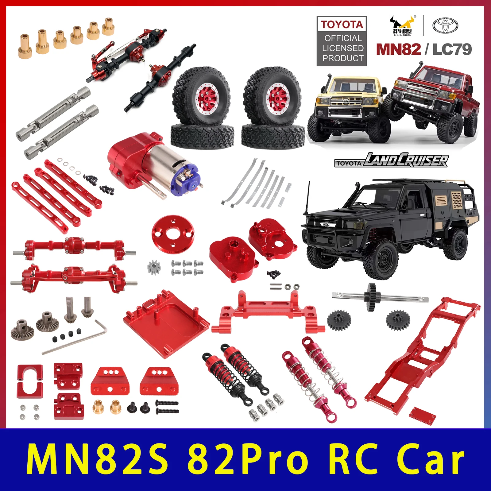 Premium Metal Chassis Pull Rod with Shock Absorber & 370 Gearbox Assembly - Upgrade Parts