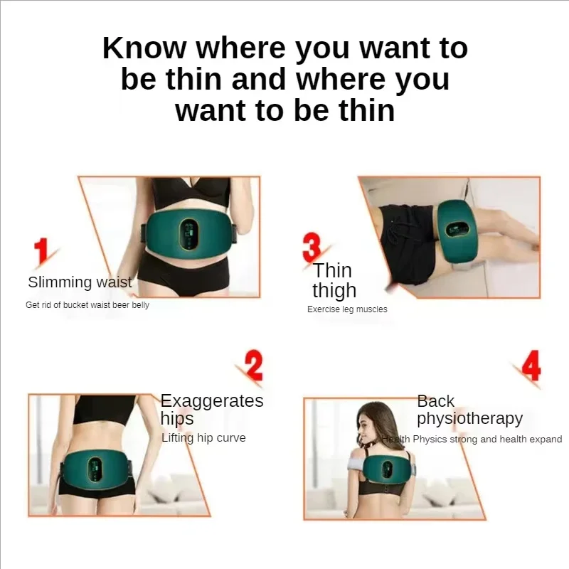 Cinturón reductor recargable, masajeador de cintura, instrumento para perder peso y moldear el cuerpo, alivio del estreñimiento._voghion.com