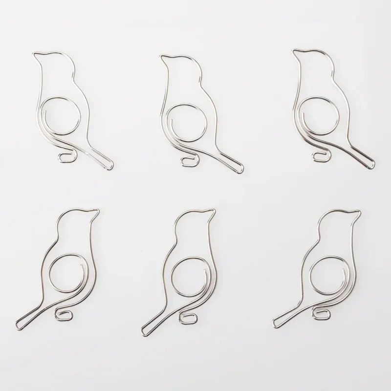 

20pcs/set Bird Paper Clips Metal Paperclip on Book Paper Bookmarks for Book Cute Stationery Office School Binding Supplies