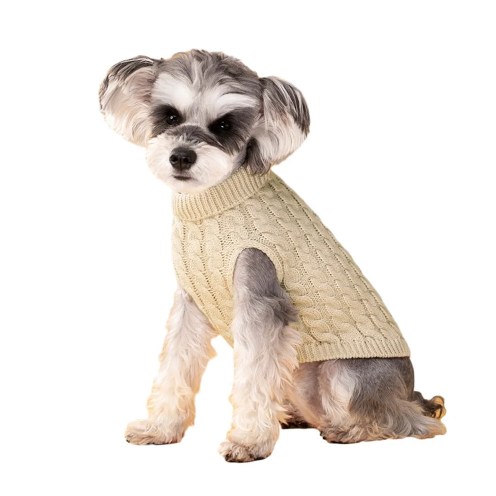 thumbnail image 1 of Suéteres tipo jersey para cachorros, para perros pequeños, medianos y gatos, chaleco de invierno de cuello alto para perros, sudadera de punto navideña para mascotas, atuendos, ropa, 1 of 5