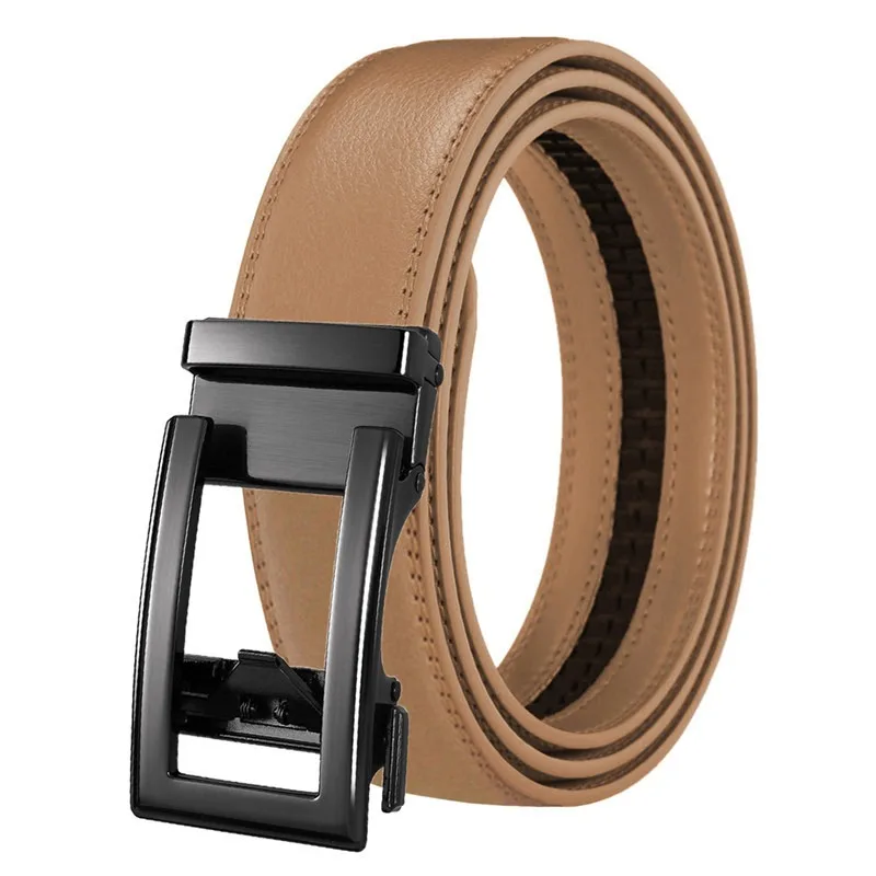 Luxury Men's Leather Belt - High Quality Designer Craftsmanship in White, Blue, Red, Brown