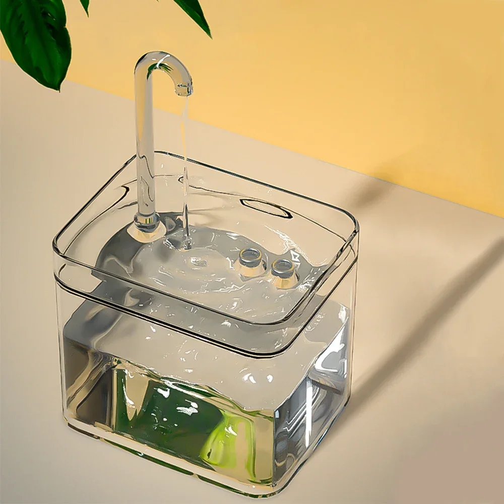 猫噴水給水機、USB 再循環濾過酒飲み猫用ペットウォーターディスペンサー 猫噴水自動フィルター透明猫酒飲み USB 電気ミュート再循環