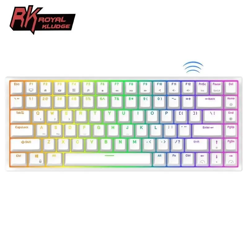 digital keyboard computer RK84/RK857 Tri-Mode Mechanical Gamer Keyboard Portable Wireless RGB Backlit BT5.0/2.4G/Wired Hot-Swappable custom pc keyboard Keyboards