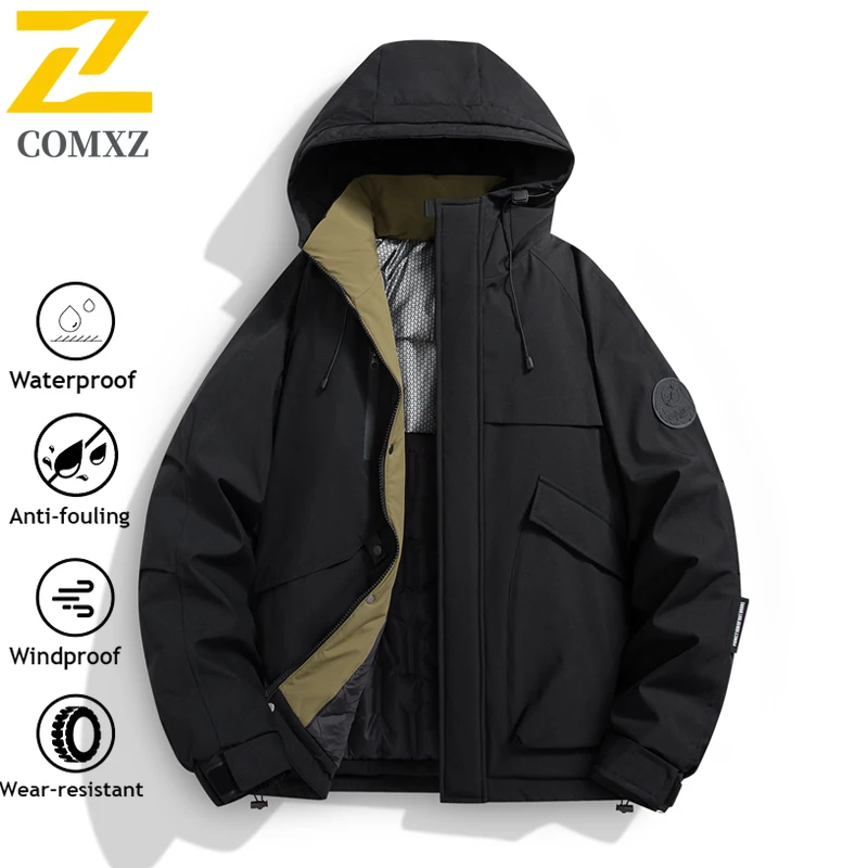 Men's Graphene Winter Jacket  Lined Thick Warm Coat Waterproof Windbreaker Multi-Pocket Workwear Hiking Camping Outdoor Jackets