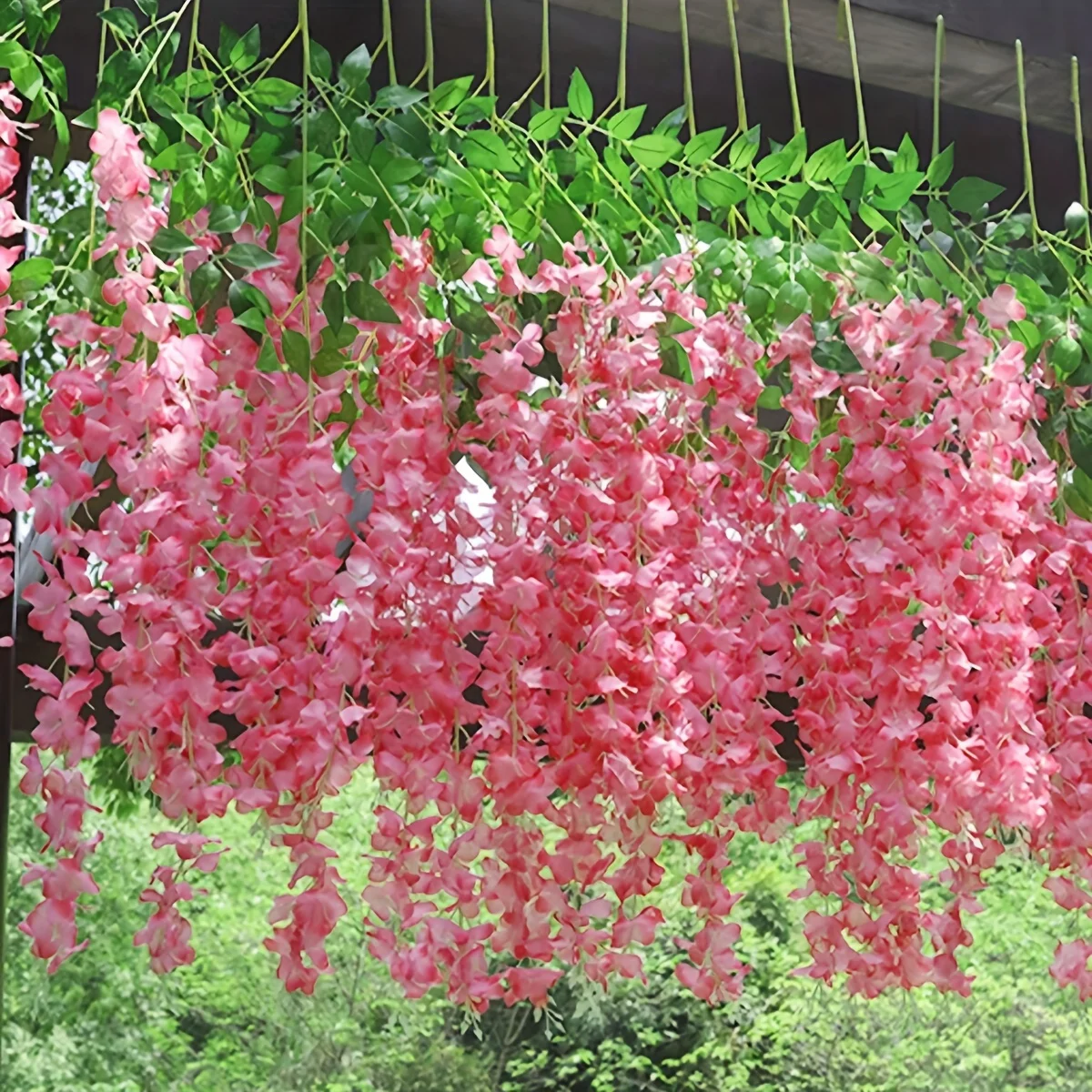 12pcs-Wisteria Artificial Flower Vine Belt Home Decoration