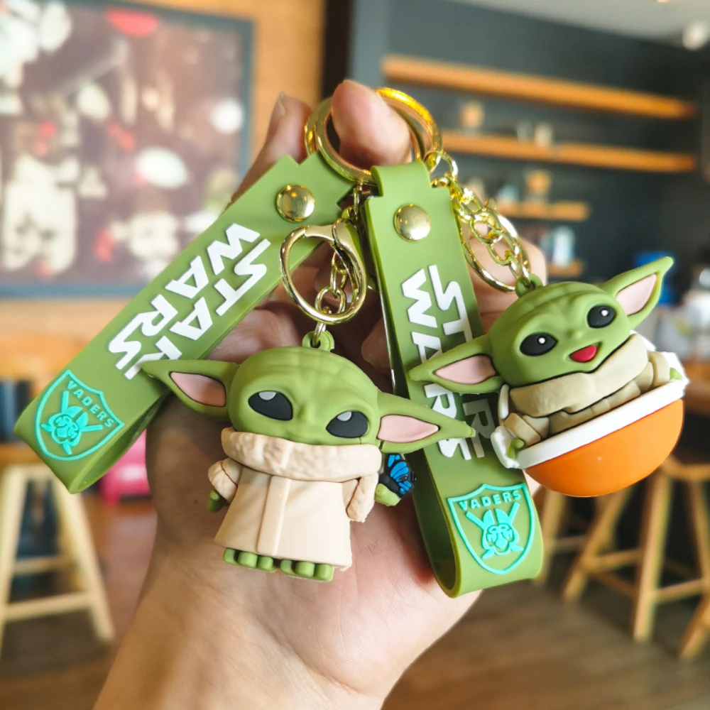 

Yoda Baby Bag Pendant Cartoon Key Chain Car Ornament Doll Keychain Doll Gifts Backpack Charms Birthday Gifts Party Favors