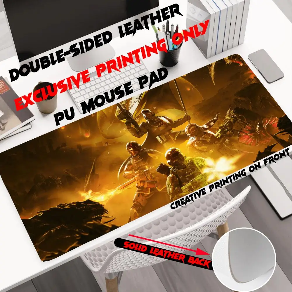 

Mouse Pad Large Size Office Desk Protector Mat PU Leather Waterproof Fashion Hot Game Cool HELLDIVERS 2 Mouse Pad Desktop
