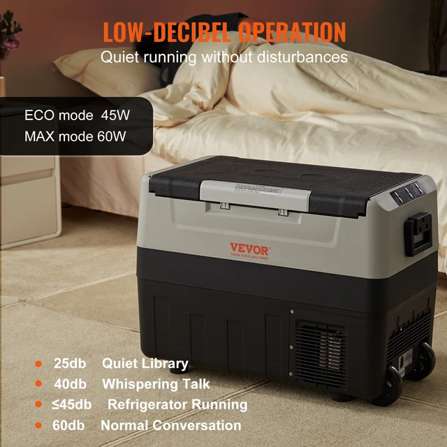 SucceBuy 35L/45L/55L Maniglia pieghevole portatile Frigorifero per auto con compressore a ruota Congelatore per campeggio Picnic Auto Casa Traval 5