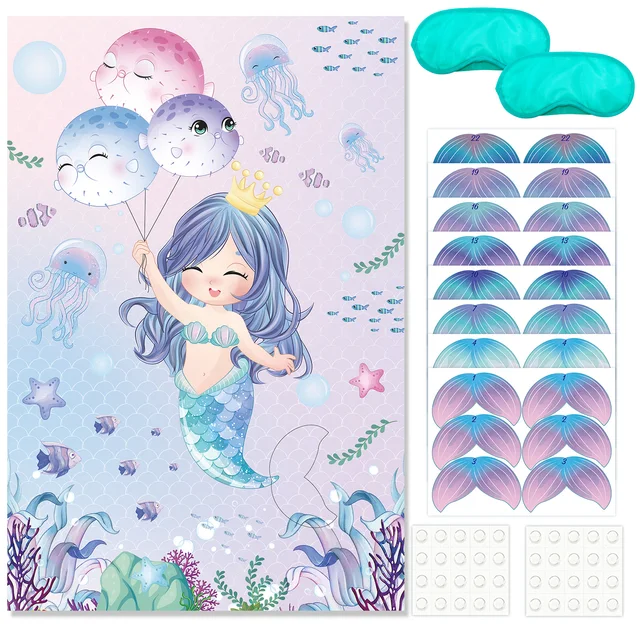 48pcs Pin The Tail on The Mermaid Party Game for Kids Mermaid Party Under The Sea Games Reusable Tails Sticker Party Supplies - AliExpress 48pcs-pin-the-tail-on-the-mermaid-party-game-for-kids-mermaid-party-under-the-sea-games-reusable-tails-sticker-party-supplies-aliexpress