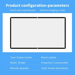 High - Density Portable 16:9 Projector Screen for Home Cinema and Outdoor Use