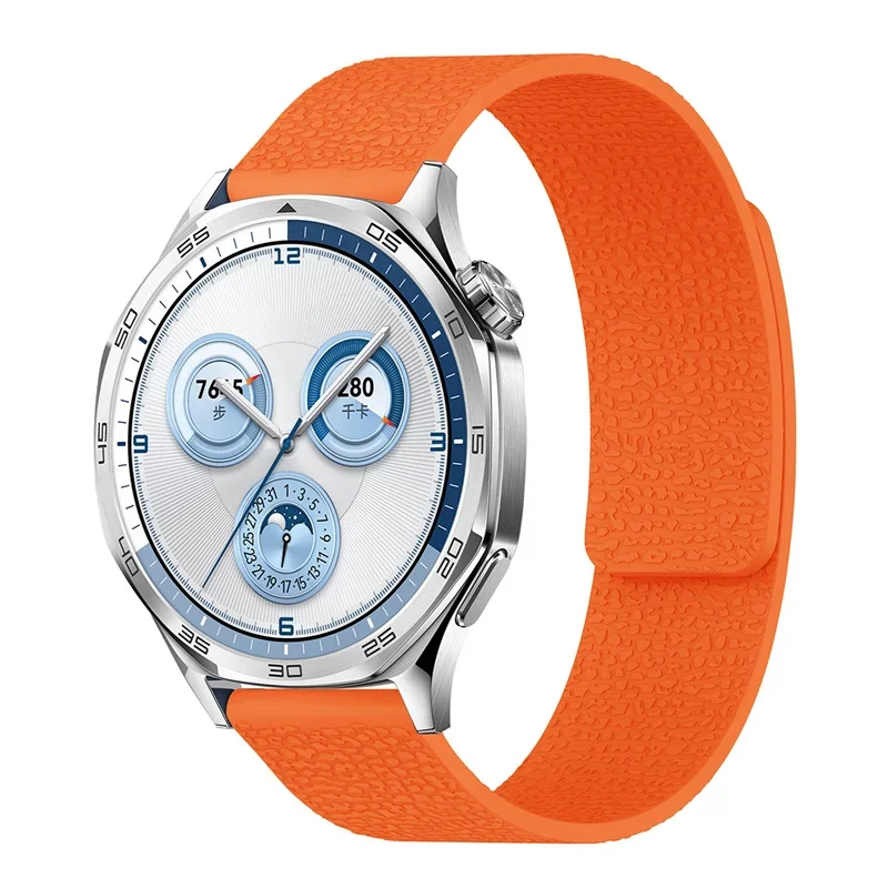 Lychee Pattern Magnetic Loop Silicone Strap - Elegant 18mm/20mm/22mm Band