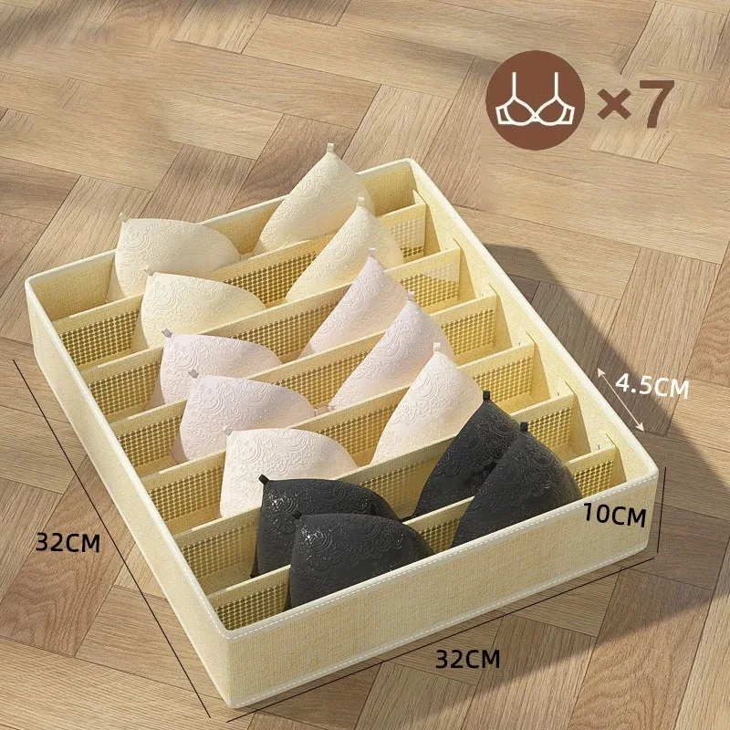 Description Picture 6 of item1-2Pcs Underwear Storage Boxes Socks Clothes Storage Organizer Non-woven Fabric Drawer Type Panties Three-piece Set Box Box Home