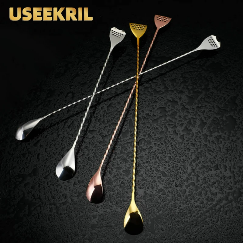 

Stainless Steel Cocktail Bar Spoon 40cm Japanese Style Best Bartender Christmas Present Bar With Strainer Tail