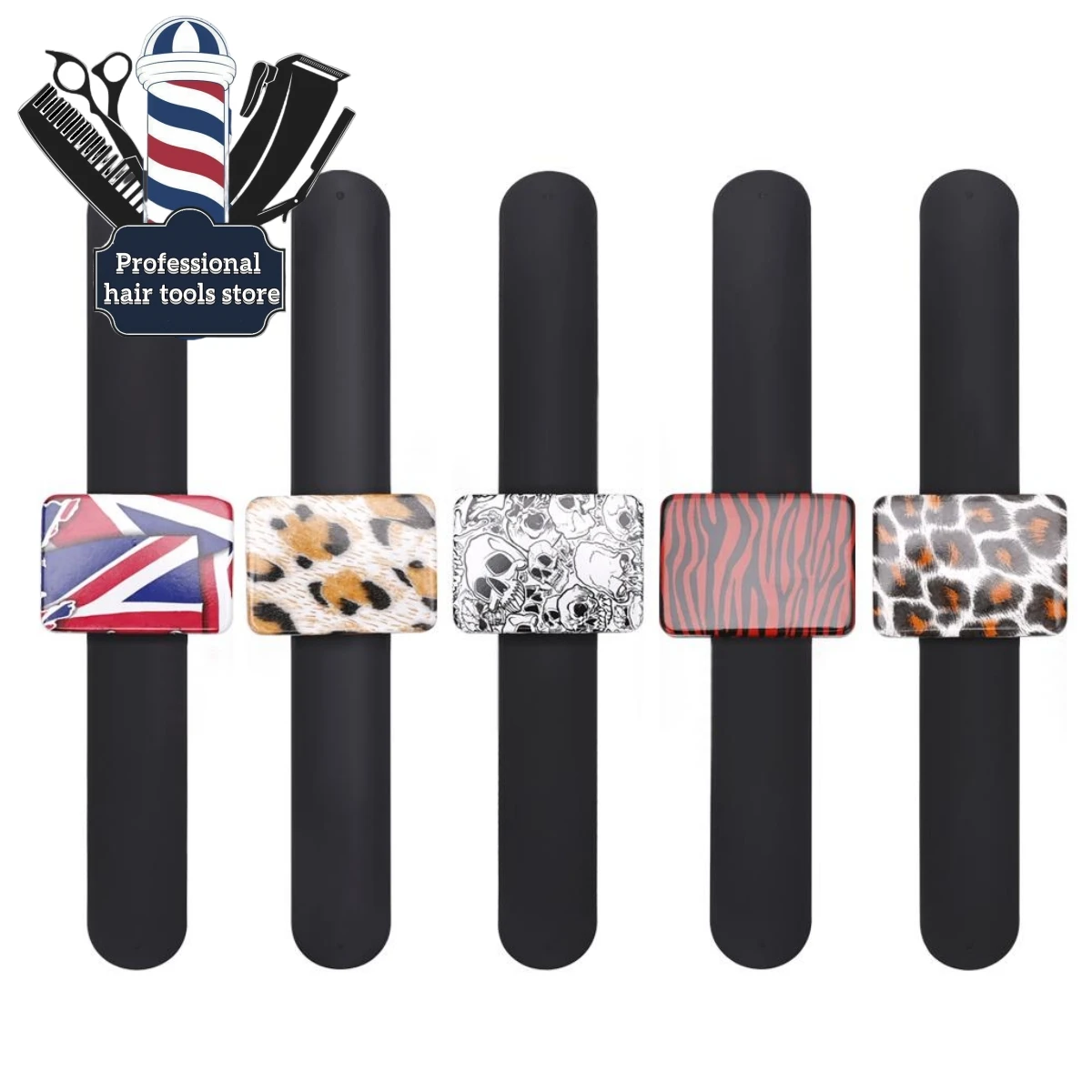 Barber Magnetic Bracelet Hairpin Storager Professional Salon Haircut Accessories Wrist Band Strap Belt Hair Clip Holder silicone magnetic watch band wrist strap replacement for samsung galaxy watch4 classic 46mm watch4 classic 42mm watch4 44mm watch4 40mm grey orange