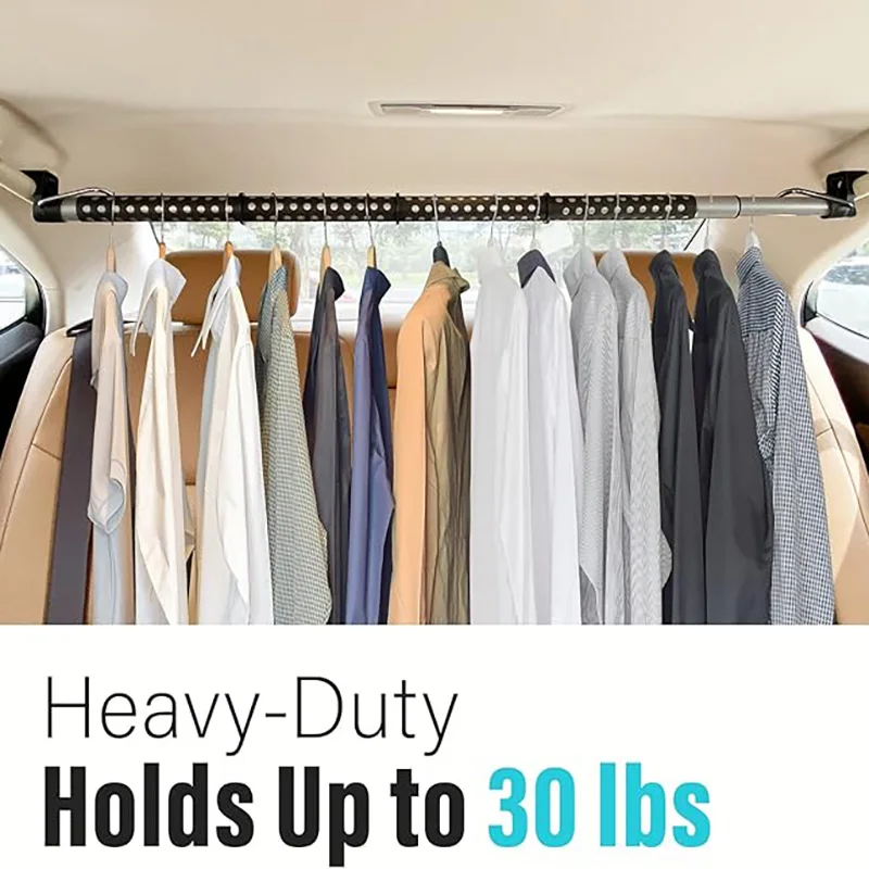 Car Coat Hanger Car Drying Rod Car Camping Clothes Hanger Bar Telescope Vehicle Fix Rods Trunk Hanger Rod Clothes for Sedans Trucks SUVs RVs