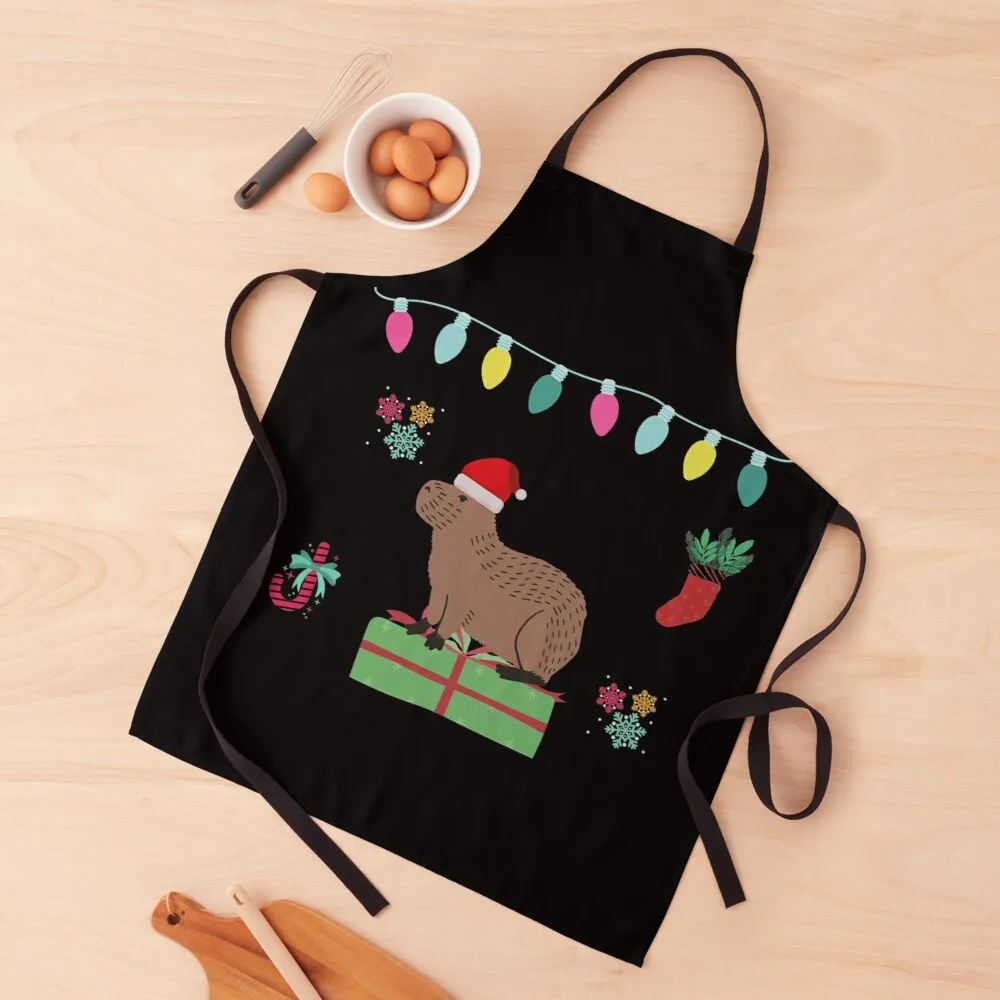 

Merry Capybara Christmas Apron kitchen items and home 2022