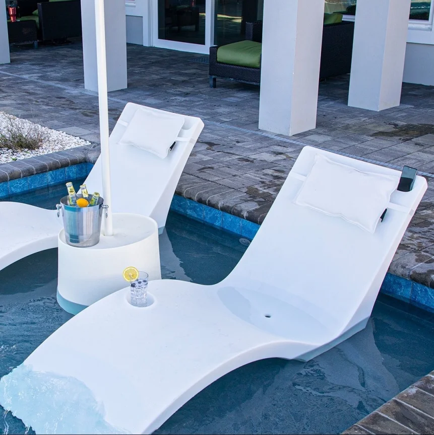 Custom Outdoor Hotel Beach Fiberglass Swimming-pool Loungers Sun ...