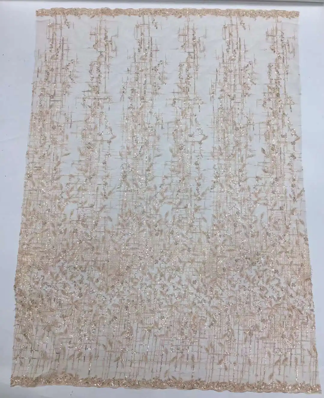 

Super Quality Beads Embroidery French Tulle Net lace Sequined Nigeria Fabirc Lace For Evening dresses Weddings Party Design
