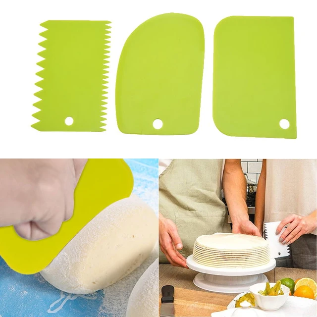 Plastic Dough Scraper Knife Smooth Pastry Spatula Baking Tool 3PCS Cake  Cutter N