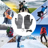 Electric Heated Gloves Touch Screen Outdoor Riding Skiing Mitten USB Heated Gloves for Backpacking Mountaineering (no battery) 3