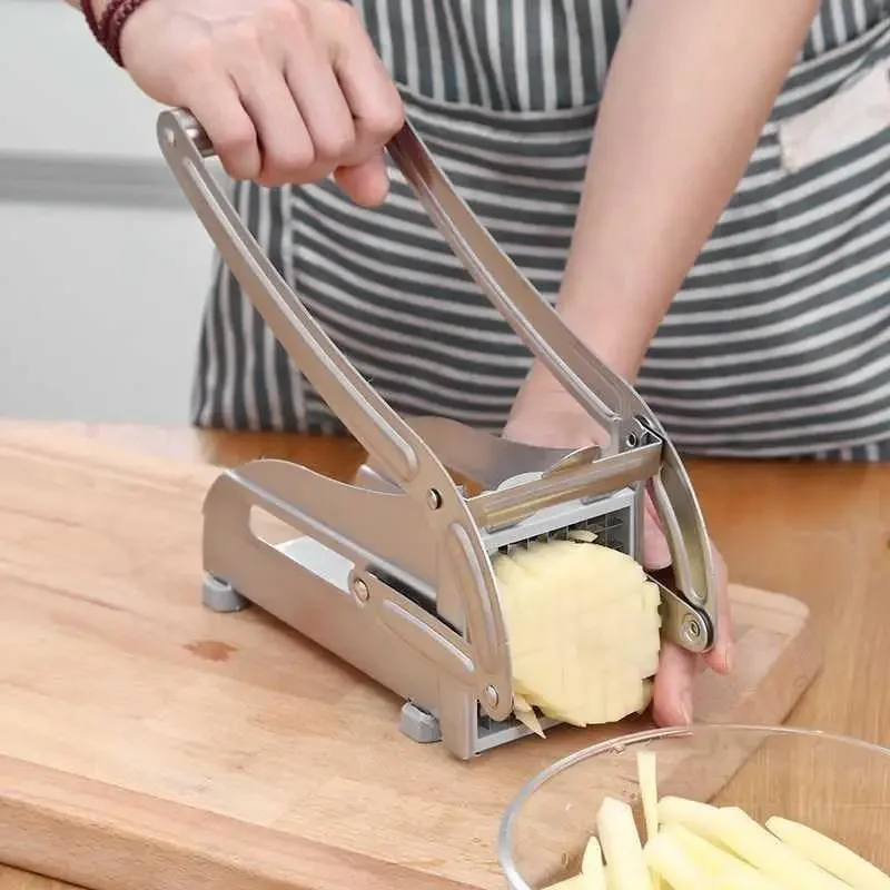 Manual Potato Cutter Convenient Multi-function French Fries Stainless Steel Potato Vegetable Slicer Shredder Dicer for Kitchen