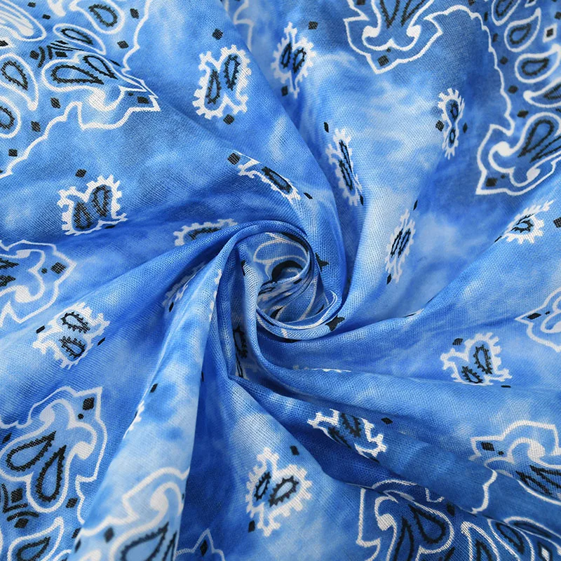 Cotton Tie Dye Cashew Flower Paisley Bandana Hip Hop Outdoor Riding Headscarf Mask Square Scarf Headband Gift For Men Boys Girls