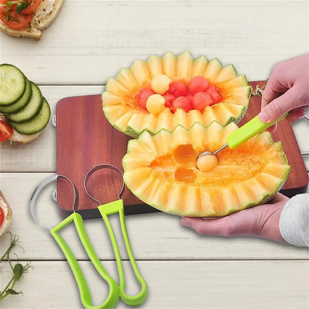 Fruit Ball Carving Knife Sharp Smooth Pulp Scoop Multifunction Stainless Steel + Food Grade Plastic Fruit Remover Kitchen Tools
